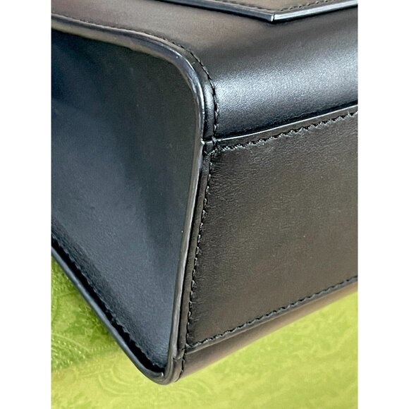 GUCCI Black Large Leather Padlock Chain Bag Shoulder Gold Lock Key Crossbody EUC - Picture 16 of 16